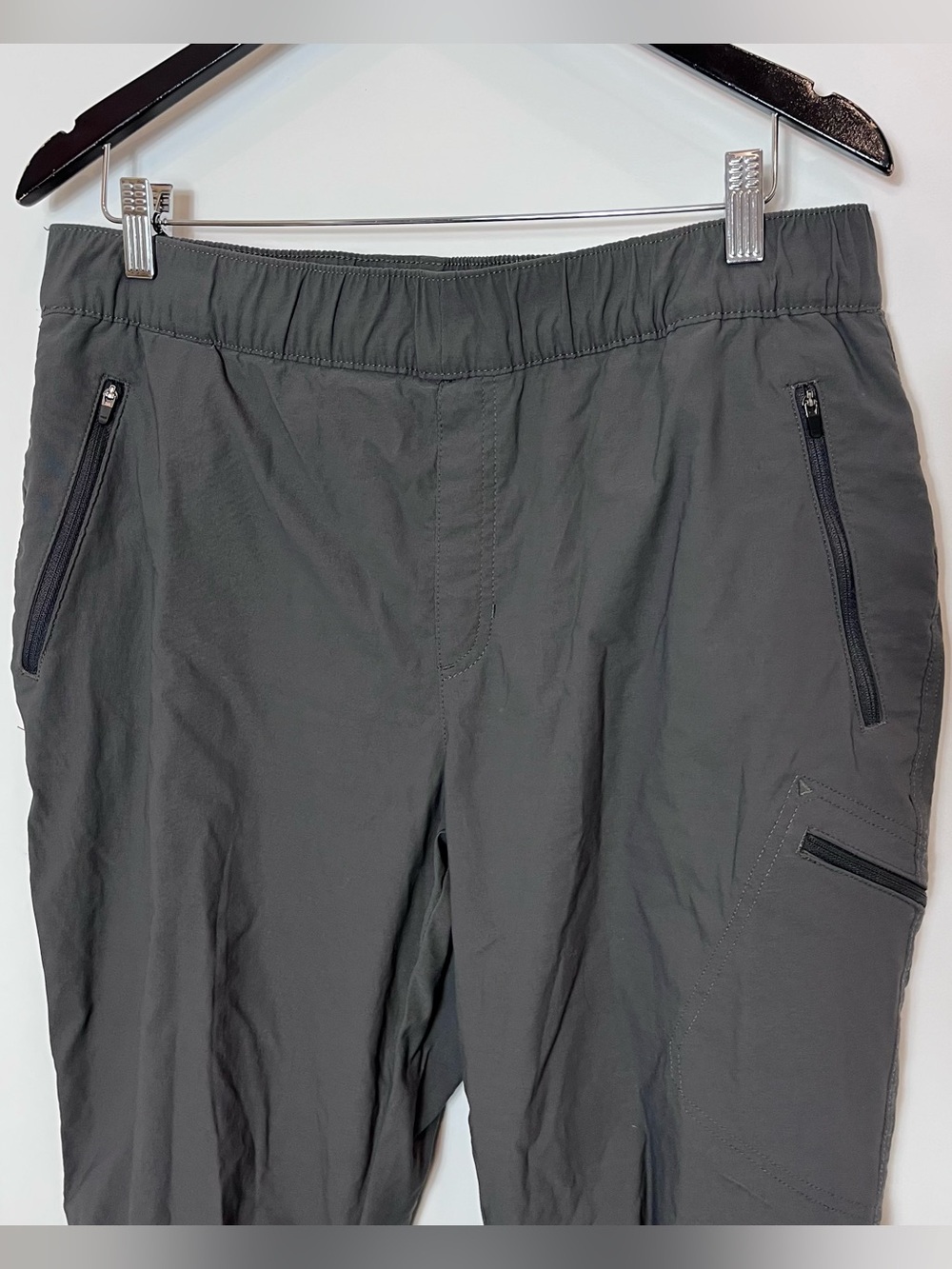 Eddie Bauer Fleece Lined Dark Gray Zip-Pocket Pants Outdoor Gorpcore Women 14 - Picture 2 of 7